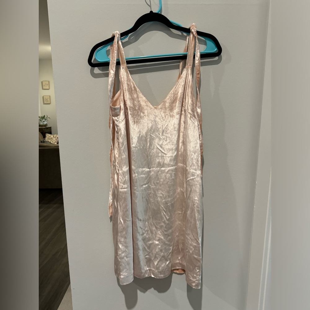 Pink velvet dress